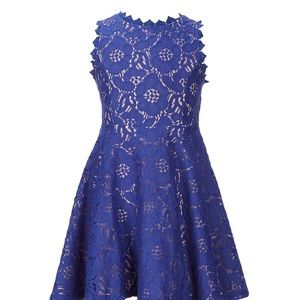 NWT City Studios royal blue floral cut out dress. Size 3.